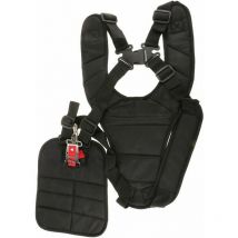 Harnais à Double Bandoulière Rembourrée Boutonnage Sécurité Bretelles pour Débroussailleuse Tondeuse et Taille-Bordures Épaule Rembourrée Boutonnage