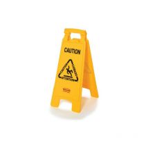 Rubbermaid Double Sided Floor Sign Yellow 'Caution Wet Floor'
