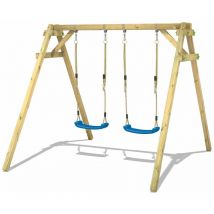 Wickey - Wooden swing set Smart Move with Climbing extension Children's swing - blue