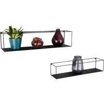 Etagère, Double étagère murale Lisa design Noir en Metal, boite a design