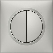 Legrand - Double interrupteur ou va-et-vient dooxie 10AX 250V livré avec plaque carrée alu