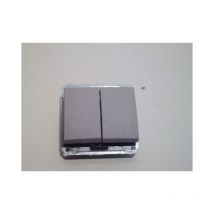 Mecanime étanche composable double va et vient encastré gris Sarel ENN34122