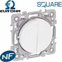 Interrupteur double va-et-vient lumineux square - Type Interrupteur - Va et Vient + Va et Vient lumineux Square