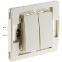 Zenitech - Double va et vient bornes auto composable - Blanc - Venus