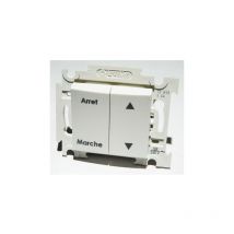 Double v&v volet roulant blanc avec position Marche/Arrêt encastré bornes auto fixation vis sans plaque Alternative Elec AE52019