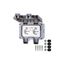 Wddnaot - Double Waterproof Socket With Independent Switch, IP66 Outdoor Power Socket With Protective Cover, Waterproof Wall Socket