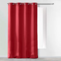 douceur d'Intérieur tenda a occhielli microfibra unita assoluto, Poliestere, rosso, 260 x 140 cm