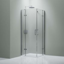 Bernstein - Paroi de douche d'angle verre 8mm Cabine de douche Chrome intégrale Parre douche 2 portes pliantes angle - NT407 - Toutes tailles dispo