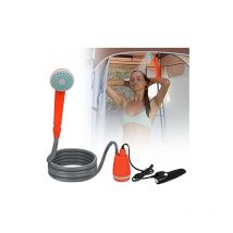 Douche de camping mobile avec pompe - Douche extérieure rechargeable avec douchette à main - Câble de charge USB NAIZY