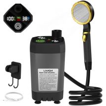Douche de camping portable avec pompe et kit de douche d'extérieur pour camping-car Douche de camping avec écran numérique intelligent plein