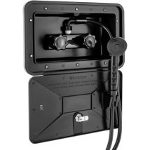 Coocheer - Douche de camping, salle de douche extérieure pour camping-car, interrupteur chaud et froid, pomme de douche, caravane, adaptée au jardin,