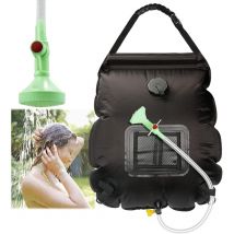 Douche de camping solaire 20 L Sac de douche avec affichage de la température, camping, pliable, portable, chauffage solaire, douche de voyage avec
