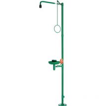 Douche de secours ClassicLine avec douche oculaire avec bassin réc. montage au s