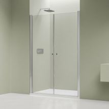 Bernstein - Paroi de douche en verre 6mm Cabine de douche niche Parre douche encastrée 2 portes battantes - Toutes largeurs & couleurs dispo -Chrome,