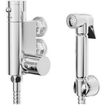 Douche Shower Spray with Wall Bracket and Vertical Thermostatic Bar Valve - Chrome - Wholesale Domestic