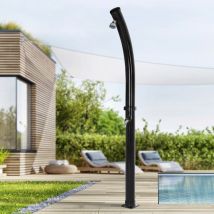 Ml-design - Douche Solaire de Jardin 20 l 222 cm Ronde avec Pommeau de Douche Circulaire Pivotant, Noir Courbé, Eau Chaude, jusqu'à 60°C sans