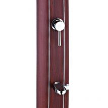 GRE - Douche solaire aluminium carrée aspect bois 32 litres