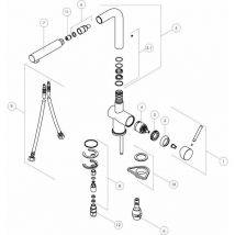 Douchette de rechange à 2 jets pour mitigeurs de cuisine Nobili RDO142/146 douche