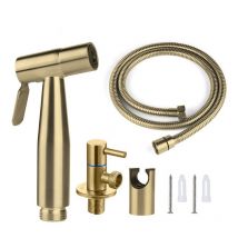 Douchette de toilette, douchette de bidet, 150 cm, or, chasse d'eau