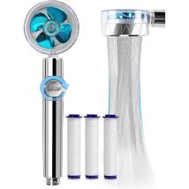 Moonstars - Douchette, Pommeau de Douche Anti Calcaire Economie Deau, Helice Haute Pression Filtre à Trois Niveaux Système de Filtrage avec Filtre 3