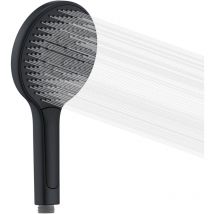 Sumerain - Pommeau de douche rond noir mat à haute pression, Douchette économie d'eau avec trois types de jets (130 mm)