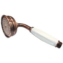 Retro-Handbrause mit Porzellangriff in Altkupferoptik.