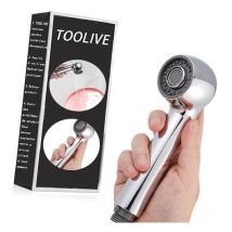 Douchette Robinet Cuisine 2 Jets Tête de Douche Remplacement Douchette pour Mitigeur Cuisine, Chromé-