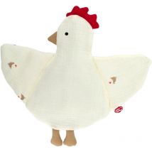 Doudou plat poule Love Crème 32x30 cm