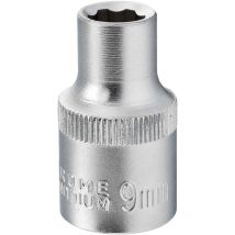 Douille 6 pans avec carré 1/2' 9 mm