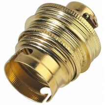 Douille b22 acier laitonné avec passage de fil raccord ø 11 mm double bague
