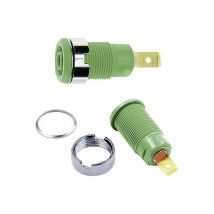 Douille de sécurité embase femelle ø douilles 4 mm Stäubli SLB4-F6,3 23.3060-25 vert 1 pc(s) D27093