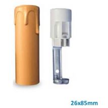 Douille + cache bougie E14 26x85mm crème GSC 2203363
