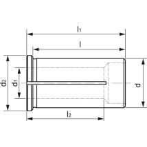Wte - Douille De Réduction, D : 20 Mm, D1 14 Mm, L 51 Mm, L1 : 55,5 Mm