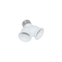 Portalampada sdoppiatore a due posti E27 colore bianco max 60W