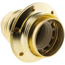 Douille E27 Acier Laitonné double bague borne de terre - Zenitech