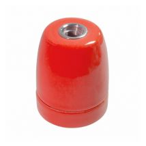Douille E27 Rouge - Suspension câble textile - Rouge