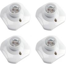 Douille Plafond E27 à Visser, Douille E27 Garage, AC 220-240V, Support Douille pour Ampoule LED, Base Plafonnier Culot E27, Base de Lampe Plastique