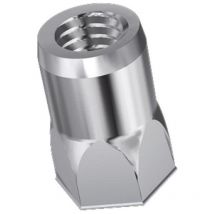 Douilles taraudées Rivklé auto-affleurantes fût semi hexagonal acier zingué diamètre 6 boîte de 100 pièces Rivkle