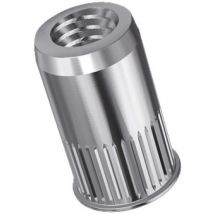 Douilles taraudées rivklé cannelées acier zingué, diamètre de perçage 6 mm, diamètre nominal M4, boîte de 500 douilles Rivkle