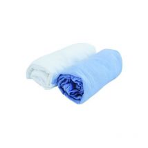 Domiva Lot 2 Draps housse Jersey - 60 x 120 cm - Blanc/Ciel