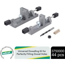Wolfcraft - Universal Dowelling Kit for Perfectly Fitting Dowel Holes, 44 pcs