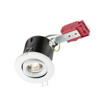 Knightsbridge - Downlight inclinable coupe-feu blanc, 230V 50W GU10 ic