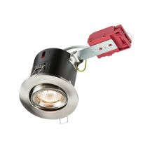 Downlight inclinable coupe-feu Knightsbridge, chrome brossé, 230V 50W GU10 IC