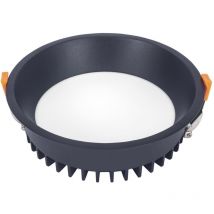 Jet downlight redondo con luz blanco cálido 3000K en color negro ø 160mm