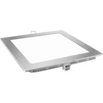 Downlight led froid carré argent mat 18w