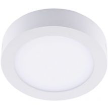 Cristalrecord - Plafón led smd 'Know' redondo (6W 4000K 480lm) IP20 Ø12cm fabricado en aluminio y acrílico color blanco