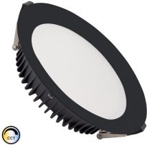 Downlight led 40W Rond Aero cct 130 lm/W Microprismatique lifud Coupe ø 200 mm Noir Sélectionnable (chaud-neutre-froid)