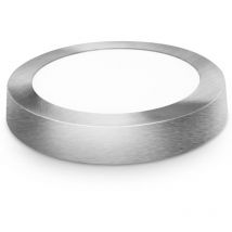Downlight led rond surface argent mat 6w chaud