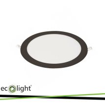Downlight P/t Circle 118x7 6w 4000k 360lm Nero - Luce Naturale