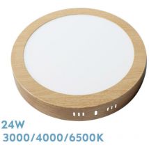 Downlight Superf.diorite 24w 3000k-4000k-6500k Hêtre 2160lm 3,5x29x29 Cm